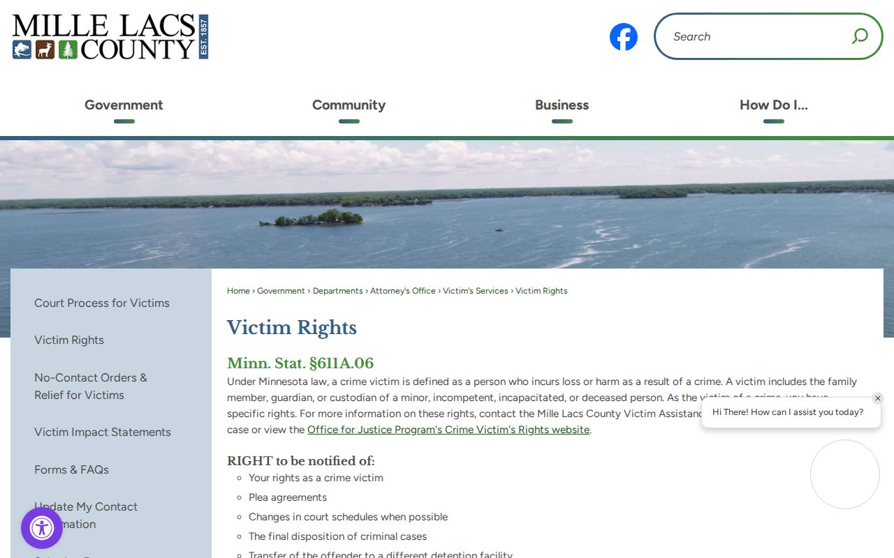 Mille Lacs County Jail release notice and VINELink instructions